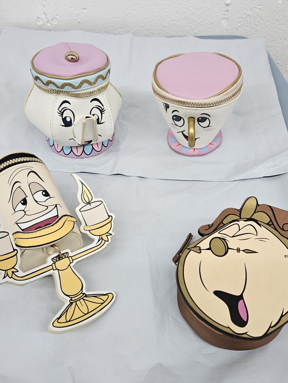 Disney Beauty And The Beast Character Bundle 4 Sidekicks Coin Purses